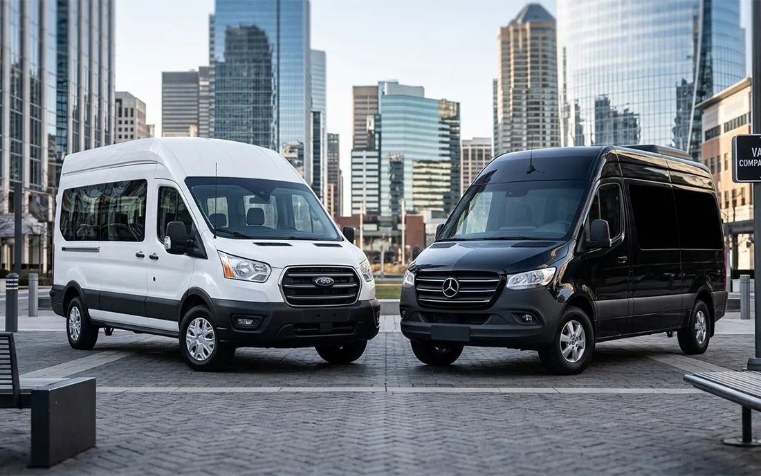 Ford Transit vs. Mercedes Sprinter: Which 12-Passenger Van Should You Rent?